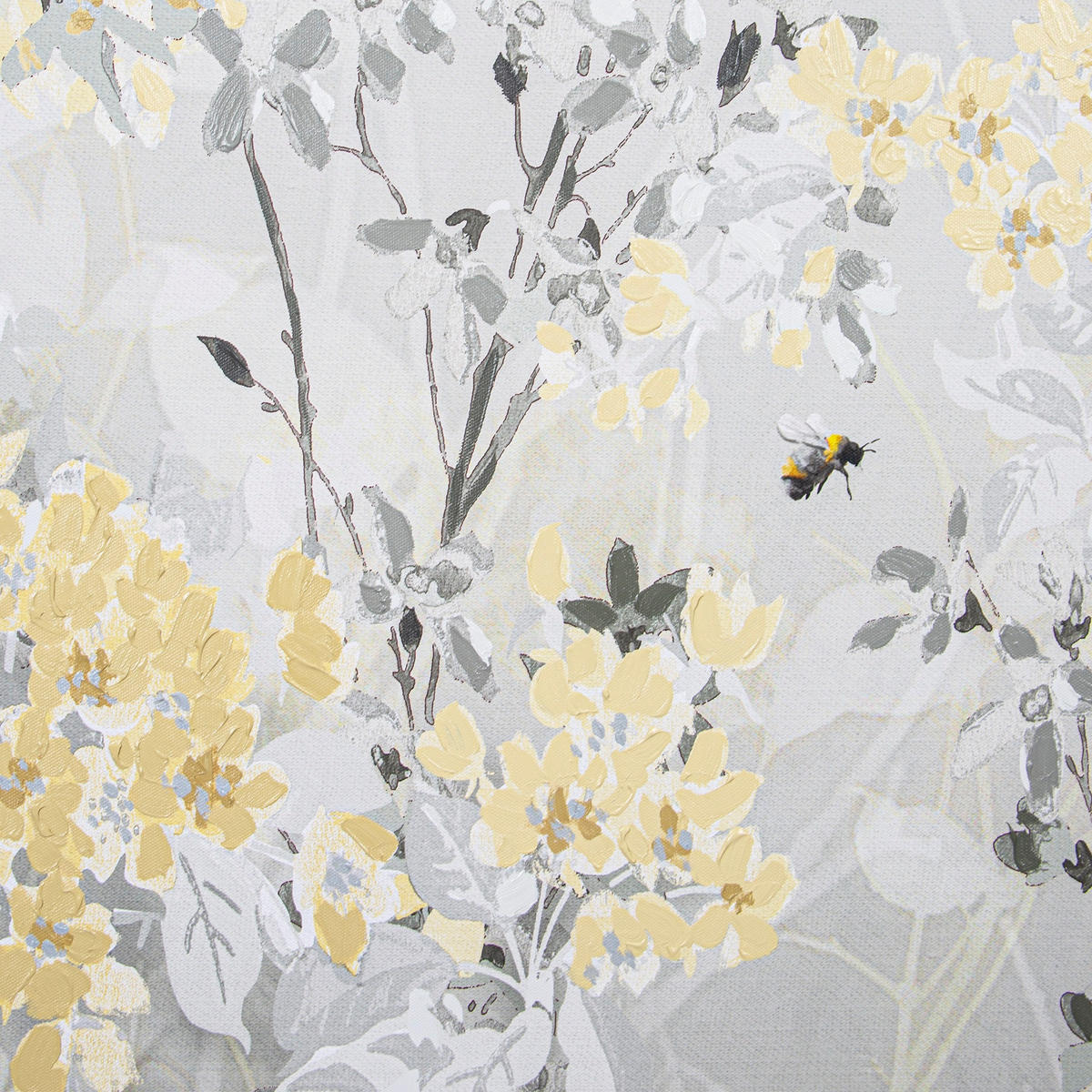 LEINWANDBILD Frühlingsblüten - 80x60cm - Gelb/Grau, Holzwerkstoff (60/3cm) - Graham & Brown