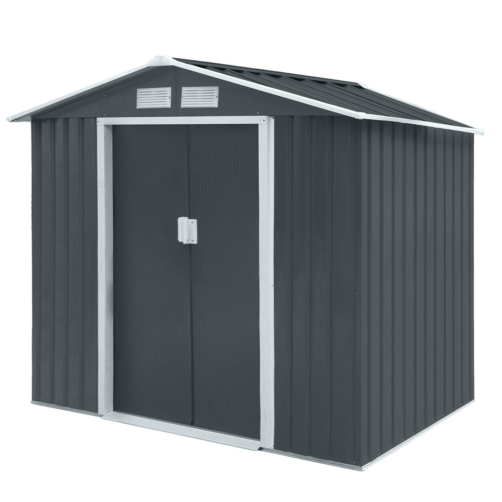 GERÄTEHAUS S100 Metall Grau - Grau, Metall (127/185/213cm) - HATTORO