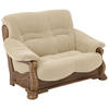 SOFA 2-Sitzer Katlin Bezug Flockstoff Eiche rustikal P43 / sand - Sandfarben, Kunststoff (148/95/95cm) - 58aufmkessel