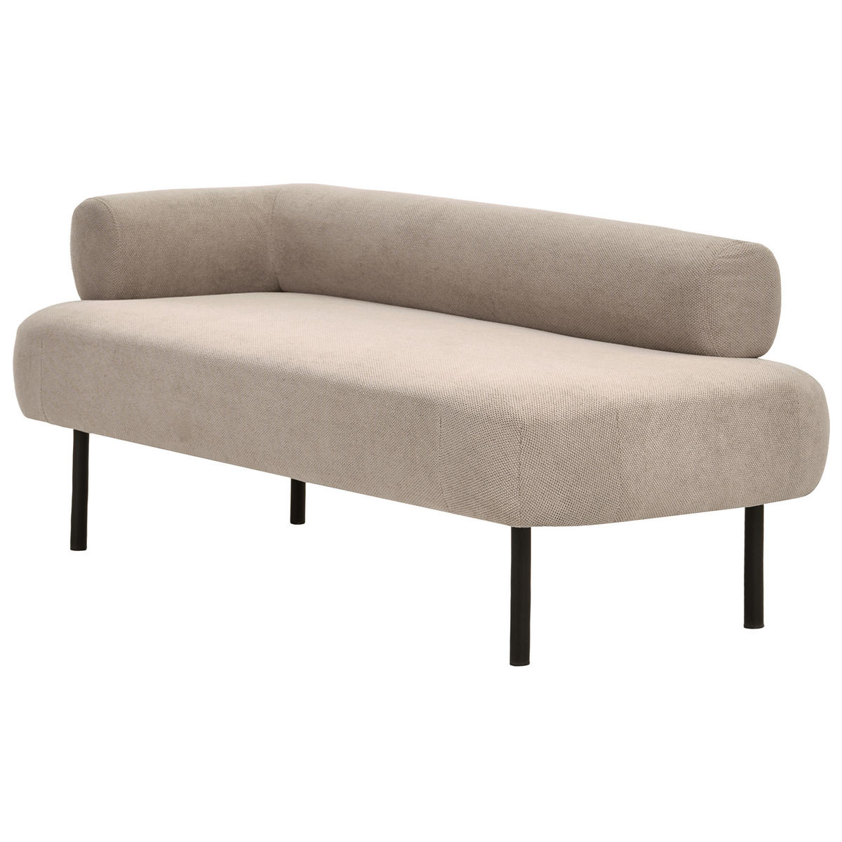 ČALOUNĚNÉ LEHÁTKO CHAISE LONGUE LEVOSTRANNÉ Látka Taupe Mirmande - černá/béžová, textil (153/65/70cm) - Beliani