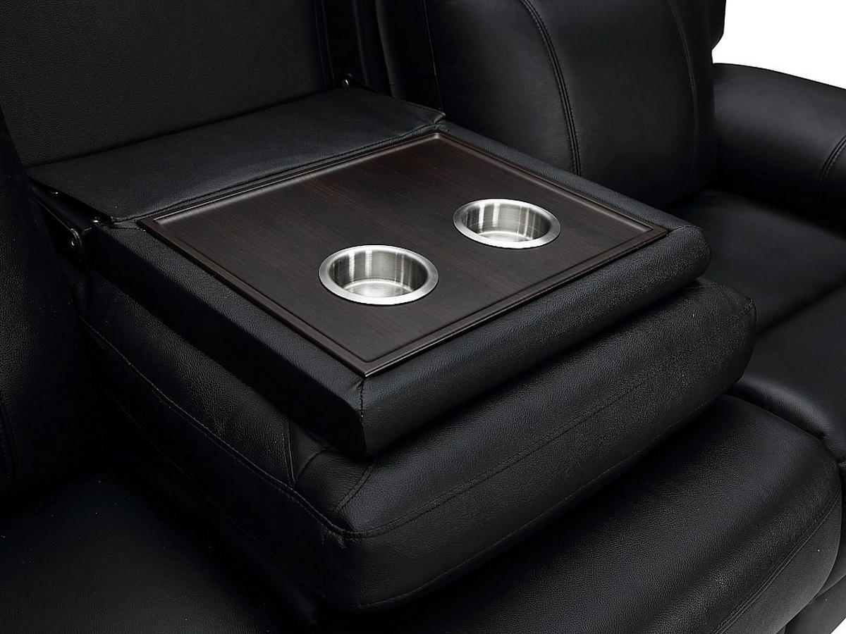 RELAXSOFA - -Sitzer - Leder - Schwarz - - Schwarz, Leder (204/98/93cm) - Vente-Unique