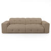 SCHLAFSOFA GERADE Steinbock Taupe 230cm - Taupe, Textil (230/45/32cm) - Sia Home