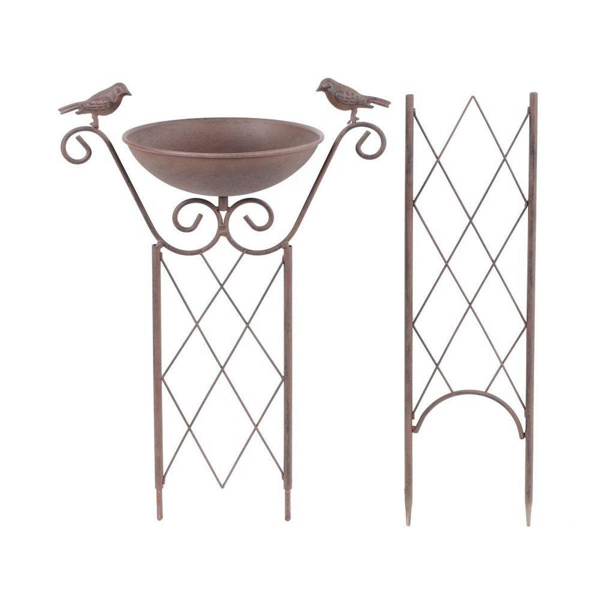 VOGELTRÄNKE mit Rankhilfe mit Erdspieß - Transparent, Metall (19/84/32cm) - Haushalt International