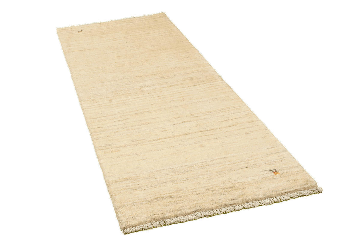 TEPPICH Gabbeh Beige 202/80 cm Schurwolle - Beige, Textil (80/202cm) - Looma