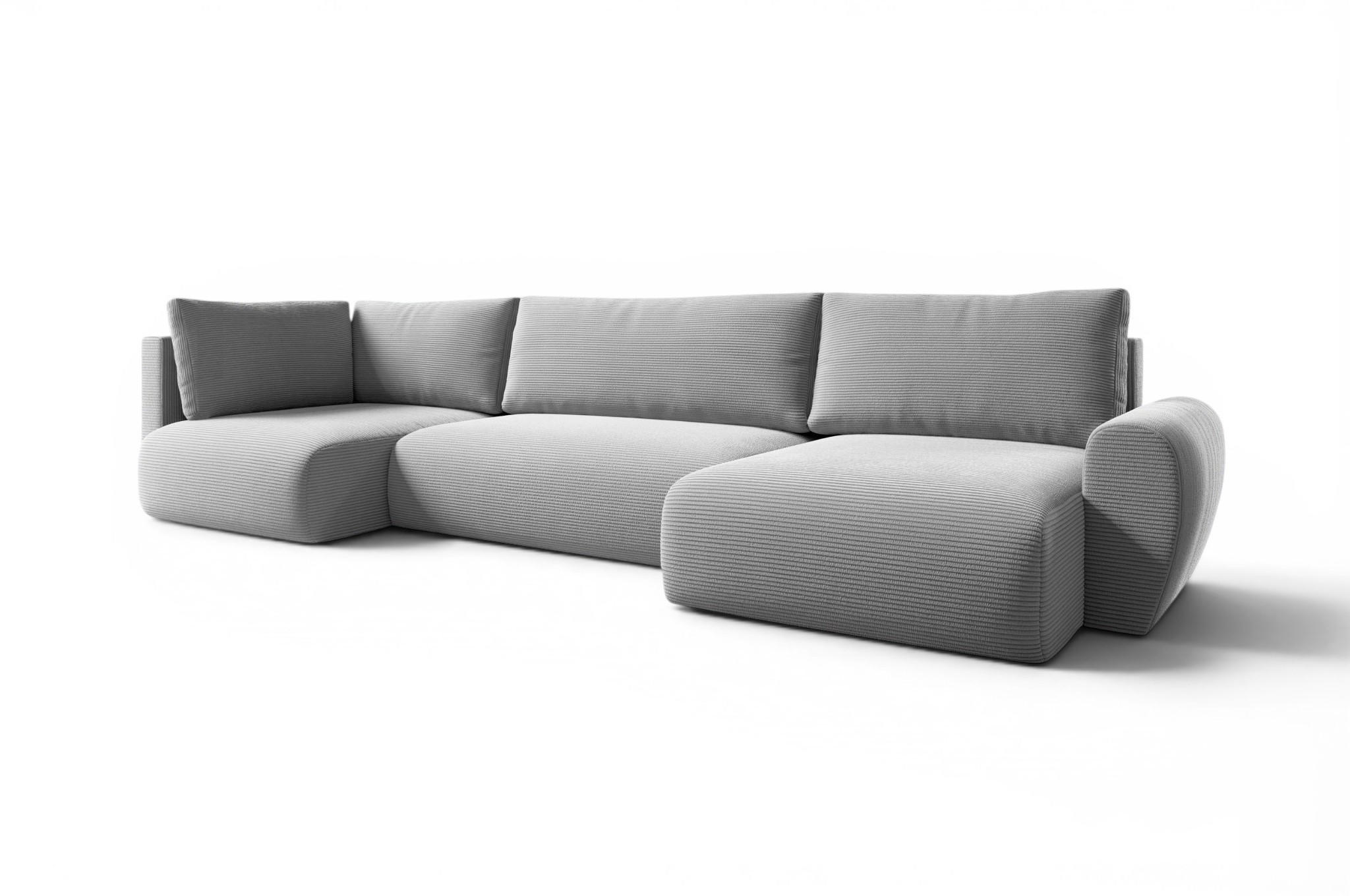 WOHNLANDSCHAFT Galan Mit Schlaffunktion - Hellgrau, Holzwerkstoff/Textil (153/70/385cm) - Fun Möbel