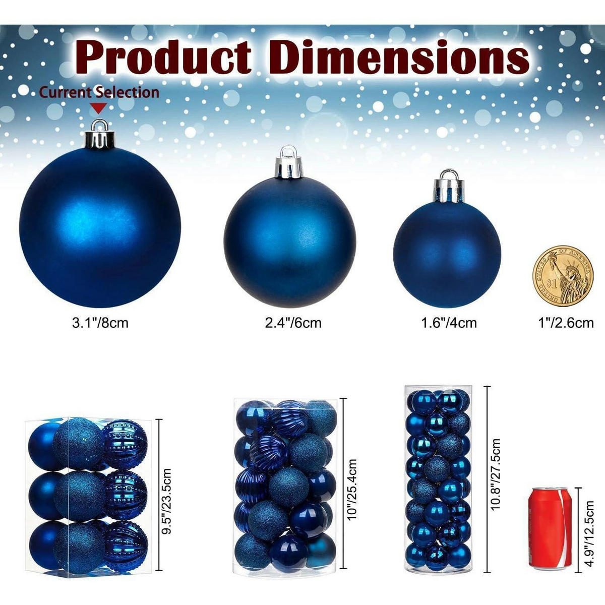 WEIHNACHTSKUGELN 12-teiliges Set Dunkel Blau 8 cm - Blau, Kunststoff (8/8/8cm)