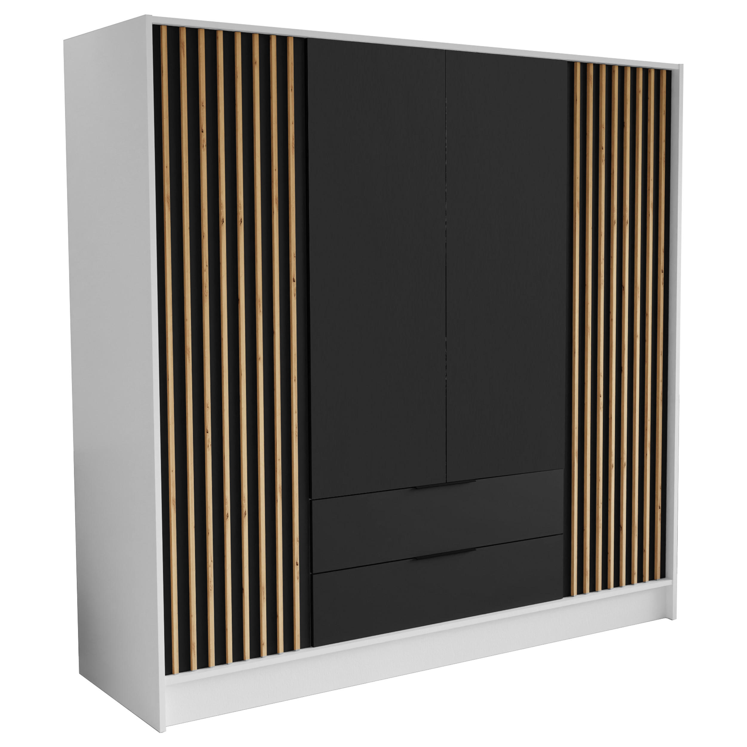 Masseno Drehtürenschrank Weiß 200x200x51 cm