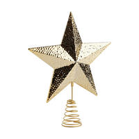 WEIHNACHTSBAUMSPITZE DUN 33x26,5cm, Gold, Weihnachtsdeko, Winter Christmas, XMAS, Christbaumspitze - Goldfarben, Kunststoff (33cm) - home&you