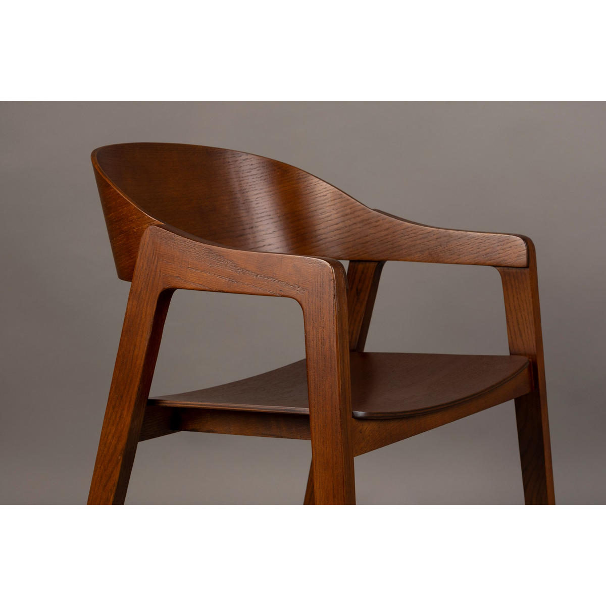 ESSZIMMERSTUHL Westlake Armlehne Walnussfarbe - 2 er Set - Braun, Holzwerkstoff (58/76/52cm) - Dutchbone