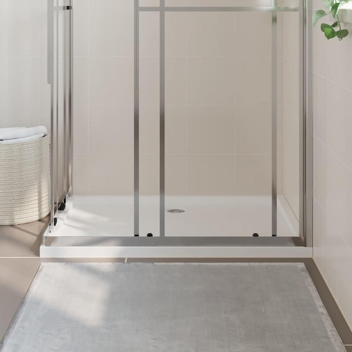 DUSCHTASSE Rechteckig Weiss 80/110 Cm - Weiß, Glas (110/4/80cm) - vidaXL