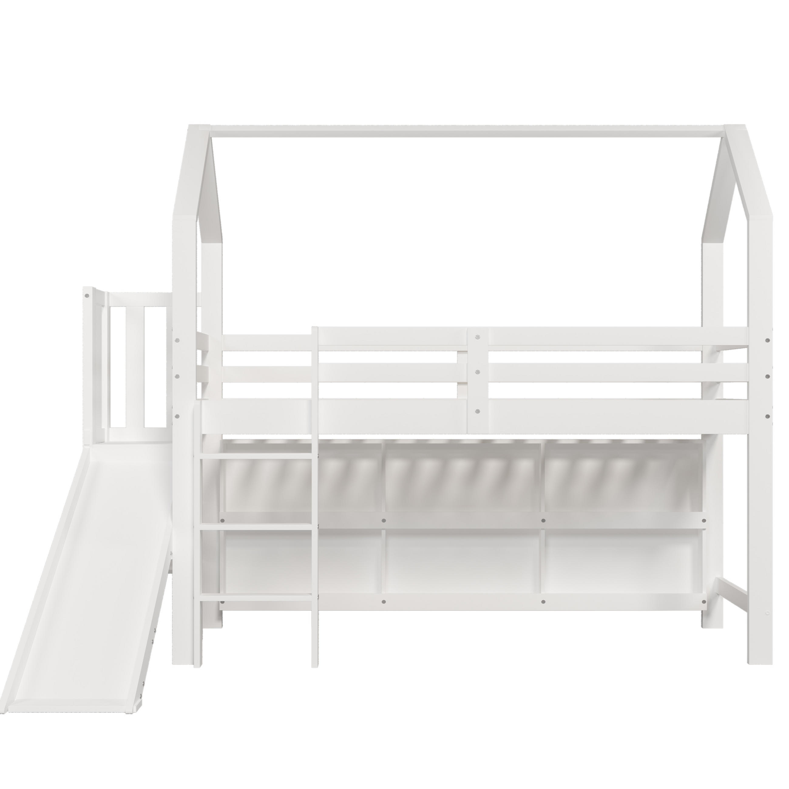 HAUSBETT 90/200 cm Weiß - Weiß, Holz/Holzwerkstoff - Raumix