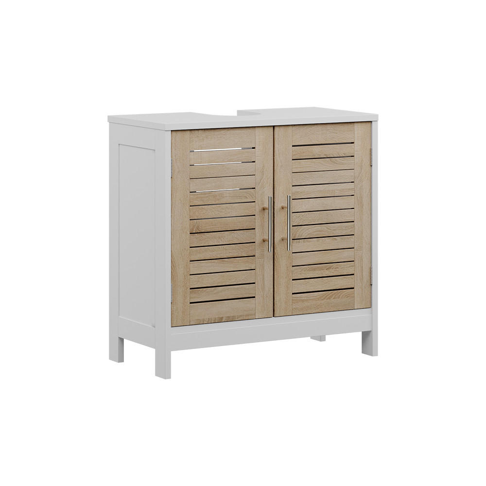 DISKB&Auml;NKSSK&Aring;P Looma Vit/ek 60x60 cm med 2 st&auml;ngda fack Vit, Ekf&auml;rgad 60/60/29.6 cm