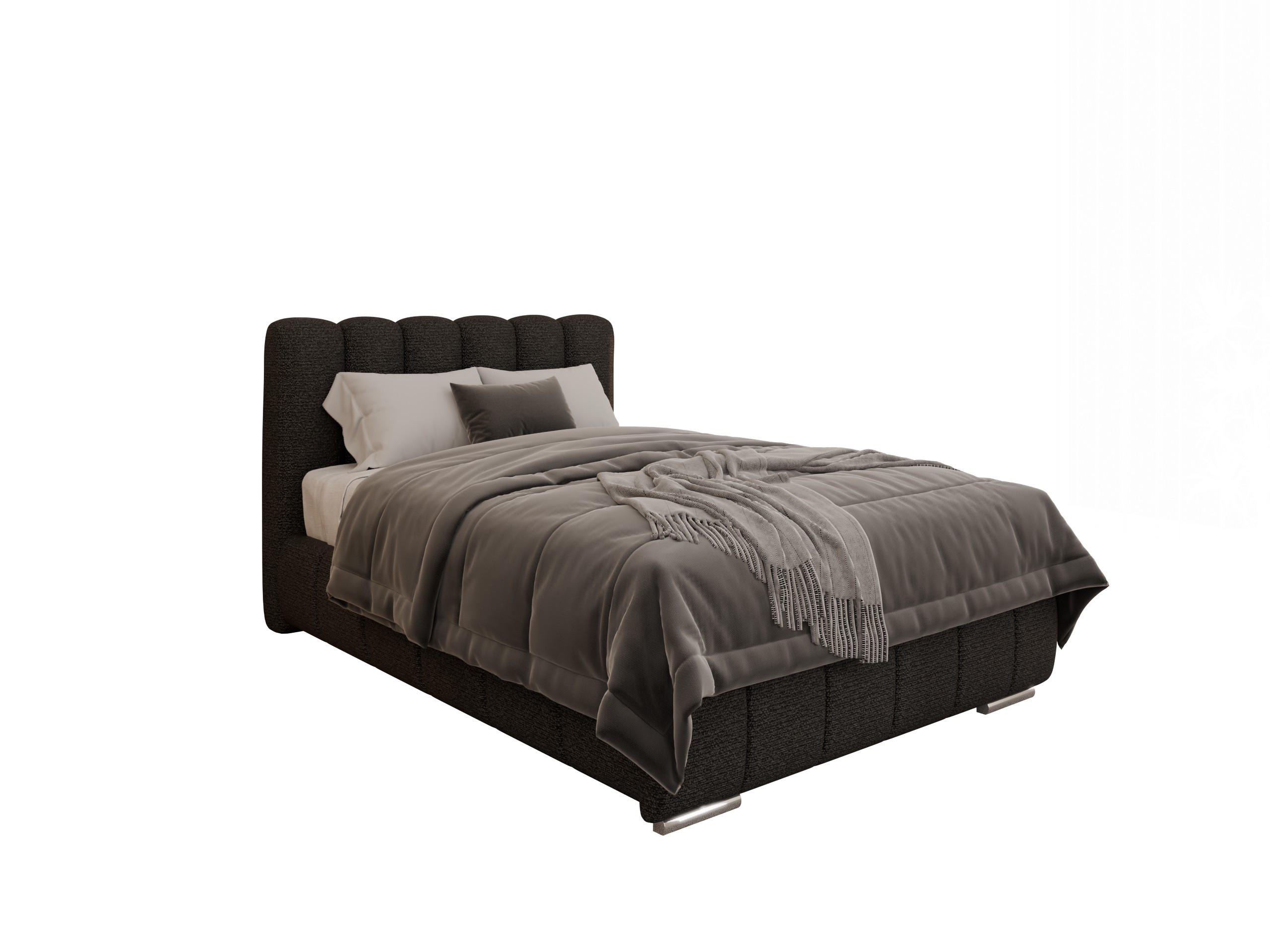 POLSTERBETT Zaira 120x200cm – Elegantes Polsterbett für modernen Wohnstil , ZONIERTE MULTI-TASCHEN-FEDERKERN (24cm), schwarz - Schwarz, Holz (120/200cm) - Panda Möbel