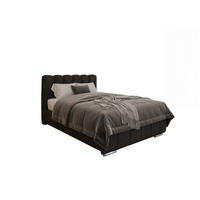 POLSTERBETT Zaira 120x200cm – Elegantes Polsterbett für modernen Wohnstil , ZONIERTE MULTI-TASCHEN-FEDERKERN (24cm), schwarz - Schwarz, Holz (120/200cm) - Panda Möbel