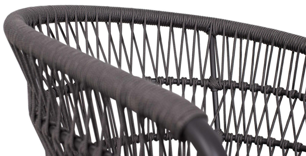 GARTENSTÜHLE 2er Set Genua Rope - Dunkelgrau/Grau, Metall (63/78/58cm) - Mr. Deko