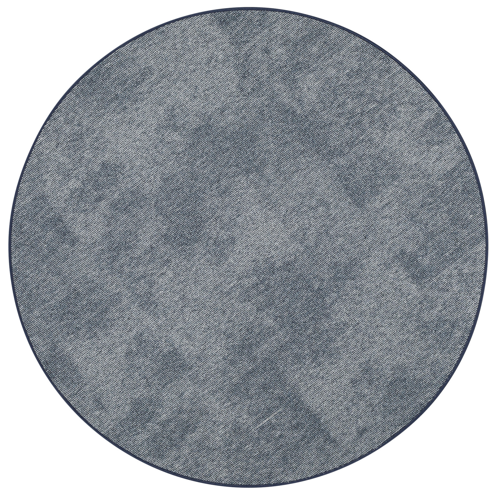 STREIFENBERBER TEPPICH LINES MELIERT RUND - Blau, Textil (200/200cm) - Snapstyle