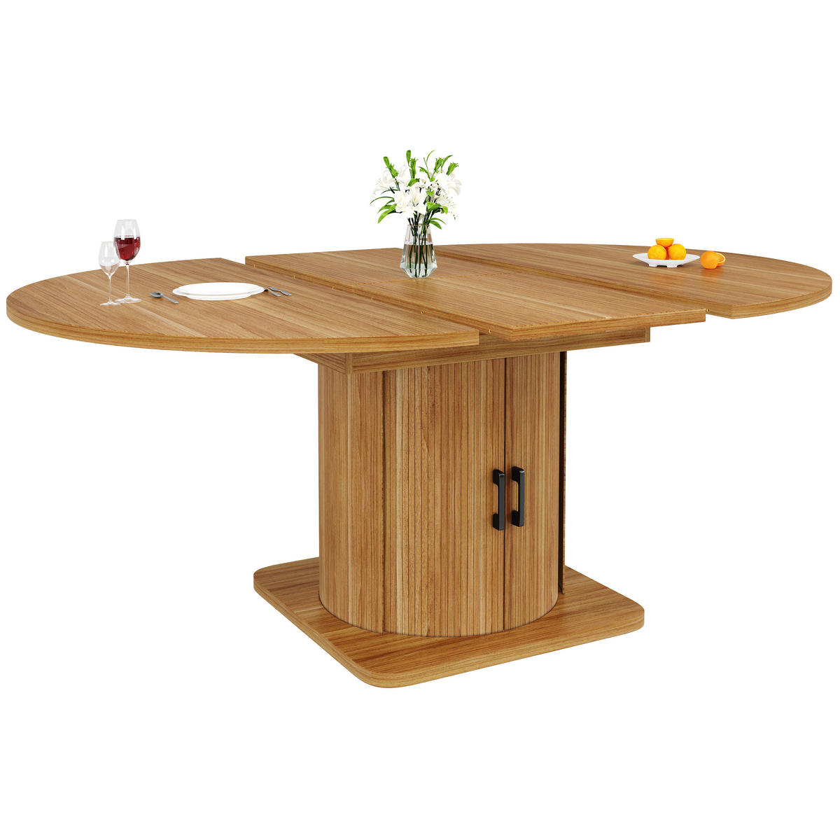 ESSTISCH 118–158/118/76 cm, Dunkelbraun - Dunkelbraun, Holzwerkstoff (158/118/76cm)