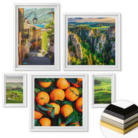 WANDBILDER 5er-Set - 50x50 cm & 20x30 cm & 40x60 cm Weißer Rahmen - Italienische Landschaft Orangen Natur - Weiß, Kunststoff (40/60cm) - ArtPrintCave