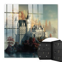 SCHLÜSSELBOX Schwarz 30x30 cm- Türöffnung nach rechts - Schloss im Herbst - Grau, Metall (30/30/5cm) - TULUP