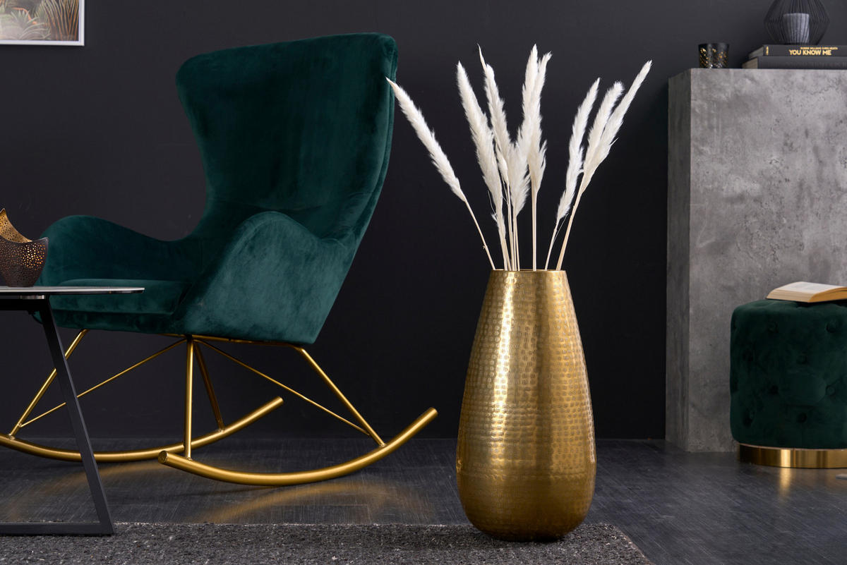 VASE ORIENT Metall Gold 50 cm - Goldfarben, Metall (50cm) - riess-ambiente