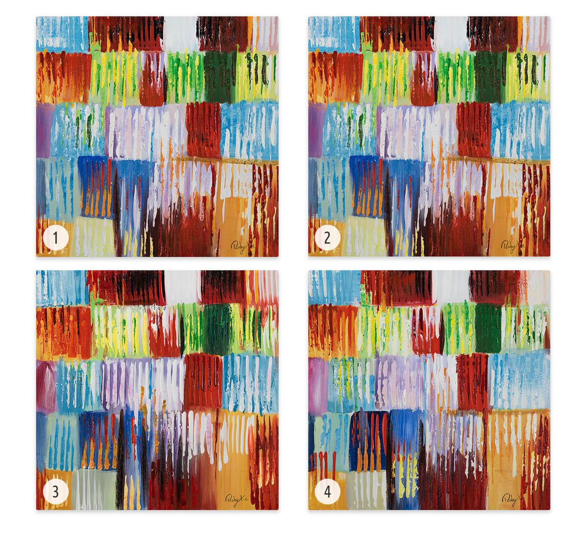 RUČNE MAĽOVANÝ AKRYLOVÝ OBRAZ 60/60 cm, viacfarebný, zvierací motív - viacfarebná, drevo/textil (60/60cm) - KUNSTLOFT
