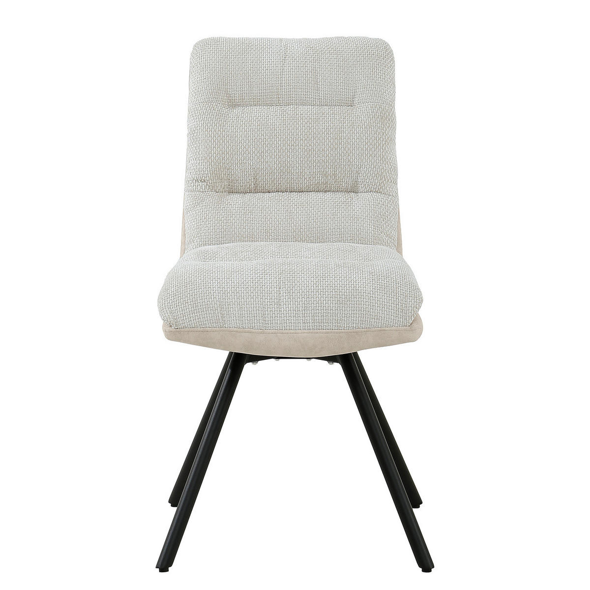 POLSTERSTUHL - 2er-Set - Creme/Schwarz, Textil/Metall (48/95/66cm) - home24