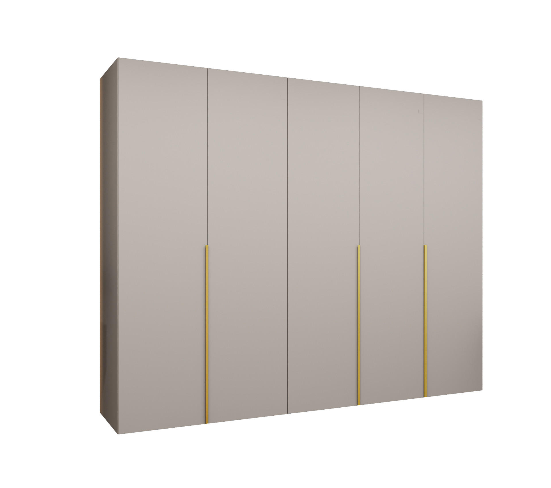 DREHTÜRENSCHRANK 202/250/52 5-türig - Kaschmir/Goldfarben, Holz (250/202/52cm) - Abiks Möbel