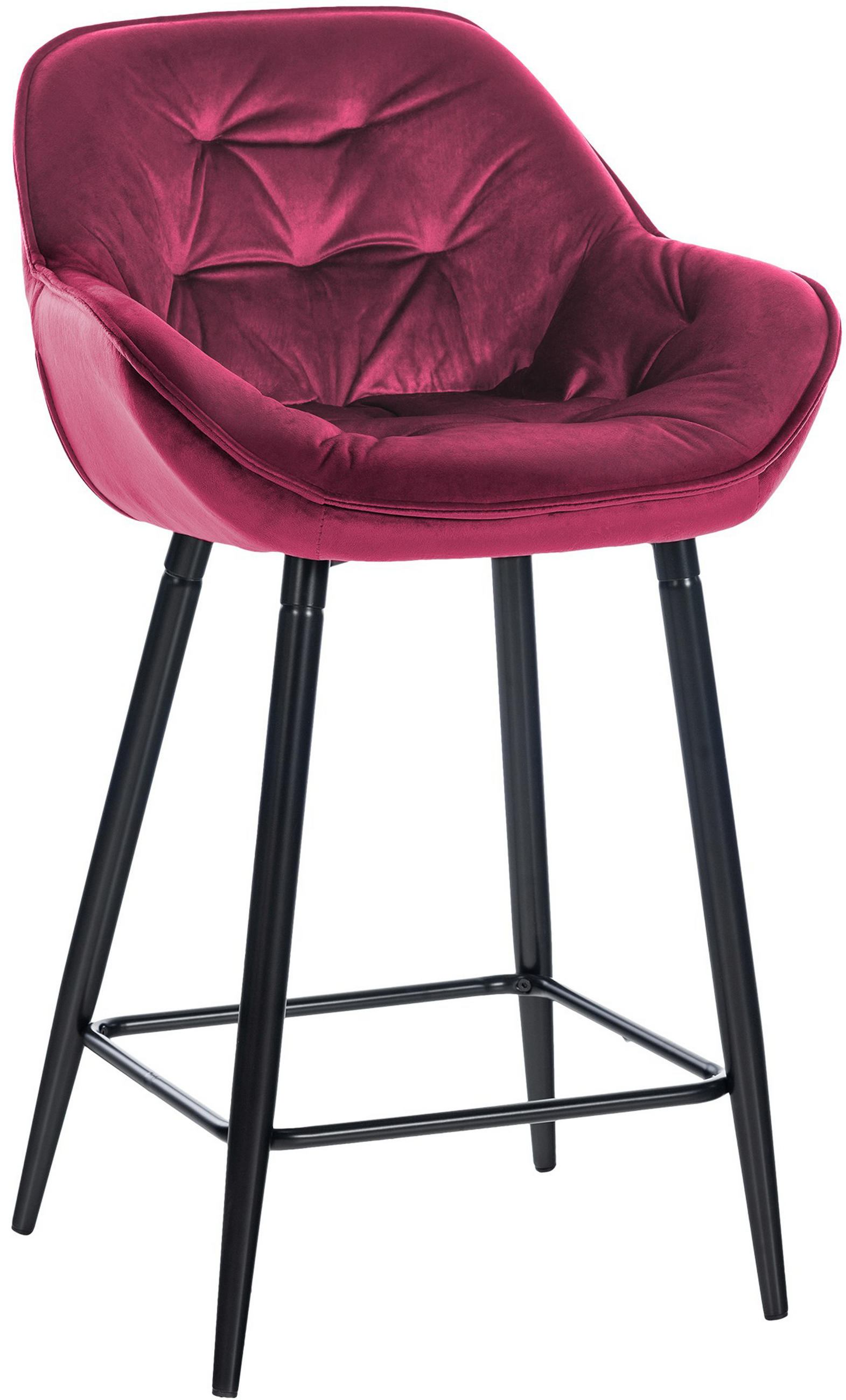 BARHOCKER Gibal 76 Samt lila - Lila/Schwarz, Textil/Metall (54/103/57.5cm) - TPFLiving