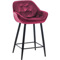 BARHOCKER Gibal 76 Samt lila - Lila/Schwarz, Textil/Metall (54/103/57.5cm) - TPFLiving