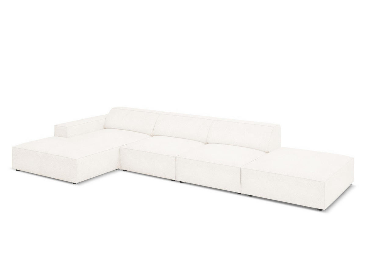 ECKSOFA links Jodie aus Boucle beige 5 Sitzplätze - Beige, Textil (166/341cm) - Micadoni