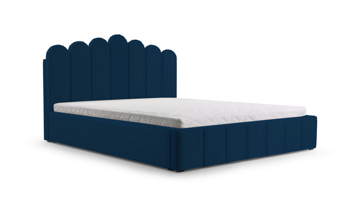 POLSTERBETT Bett 03 - 180x200 - Marine - Dunkelblau, Holz/Textil (180/200cm) - Möblo