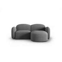 ECKSOFA rechts Blair aus Chenille-Stoff dunkelgrau mischung 3 Sitzplätze - Dunkelgrau, Textil (155/194cm) - Micadoni
