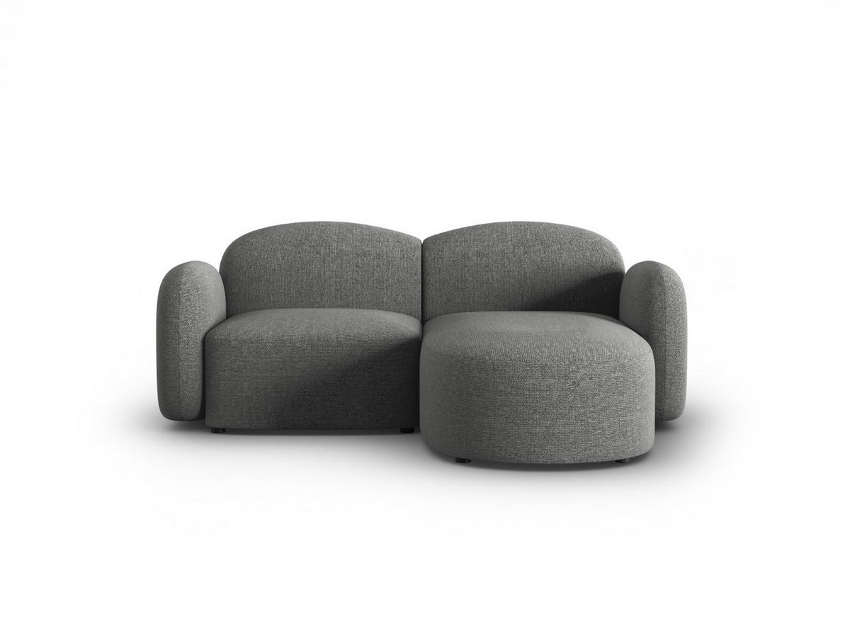 ECKSOFA rechts Blair aus Chenille-Stoff dunkelgrau mischung 3 Sitzplätze - Dunkelgrau, Textil (155/194cm) - Micadoni