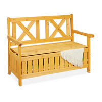 GARTENBANK - Hellbraun, Holz (115/85/60cm) - Relaxdays