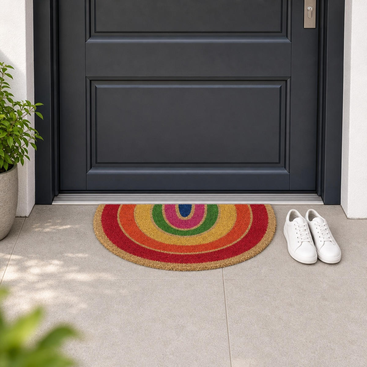 ROHOŽKA Vícebarevná kokosová protiskluzová - různobarevná, textil/plast (60/40cm) - Relaxdays