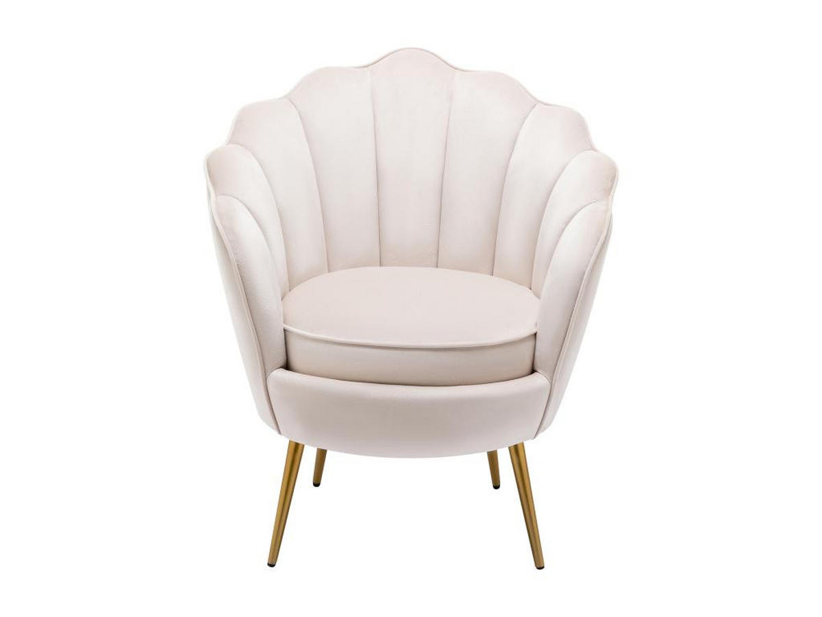 MUSCHELSESSEL - Samt - Beige - LALEA - Beige, Textil (73/88/76cm) - Vente-Unique