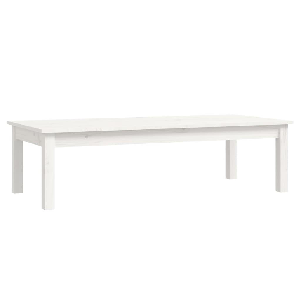 COUCHTISCH Weiß 110x50x30 cm Massivholz Kiefer - Weiß, Holz (110/50/30cm) - furnicato
