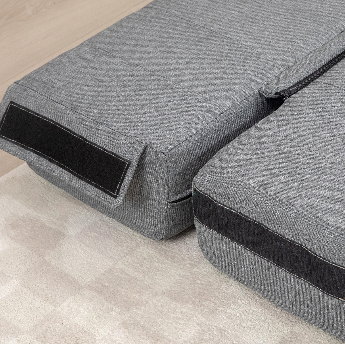 BODENSOFA klappbar 138 x 80 x 50 cm Polyester Gray - Grau, Kunststoff (80/50/138cm) - Beauniv