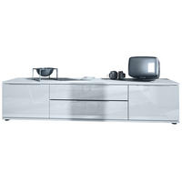 LOWBOARD Linio Weiß Hochglanz - Weiß Hochglanz, Holzwerkstoff (166.5/37.5/35cm) - Vladon