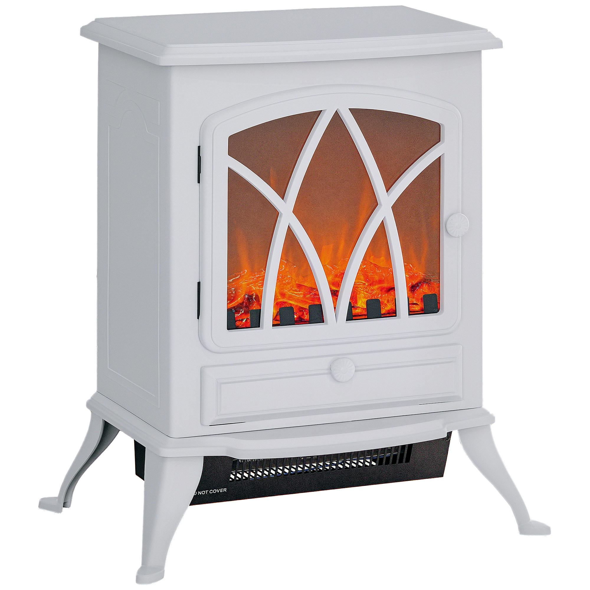 ELEKTROKAMIN DE-17053 1000/2000 W LED-Flamme Weiß - Weiß, Kunststoff (45/54/28.5cm) - ComfortXL