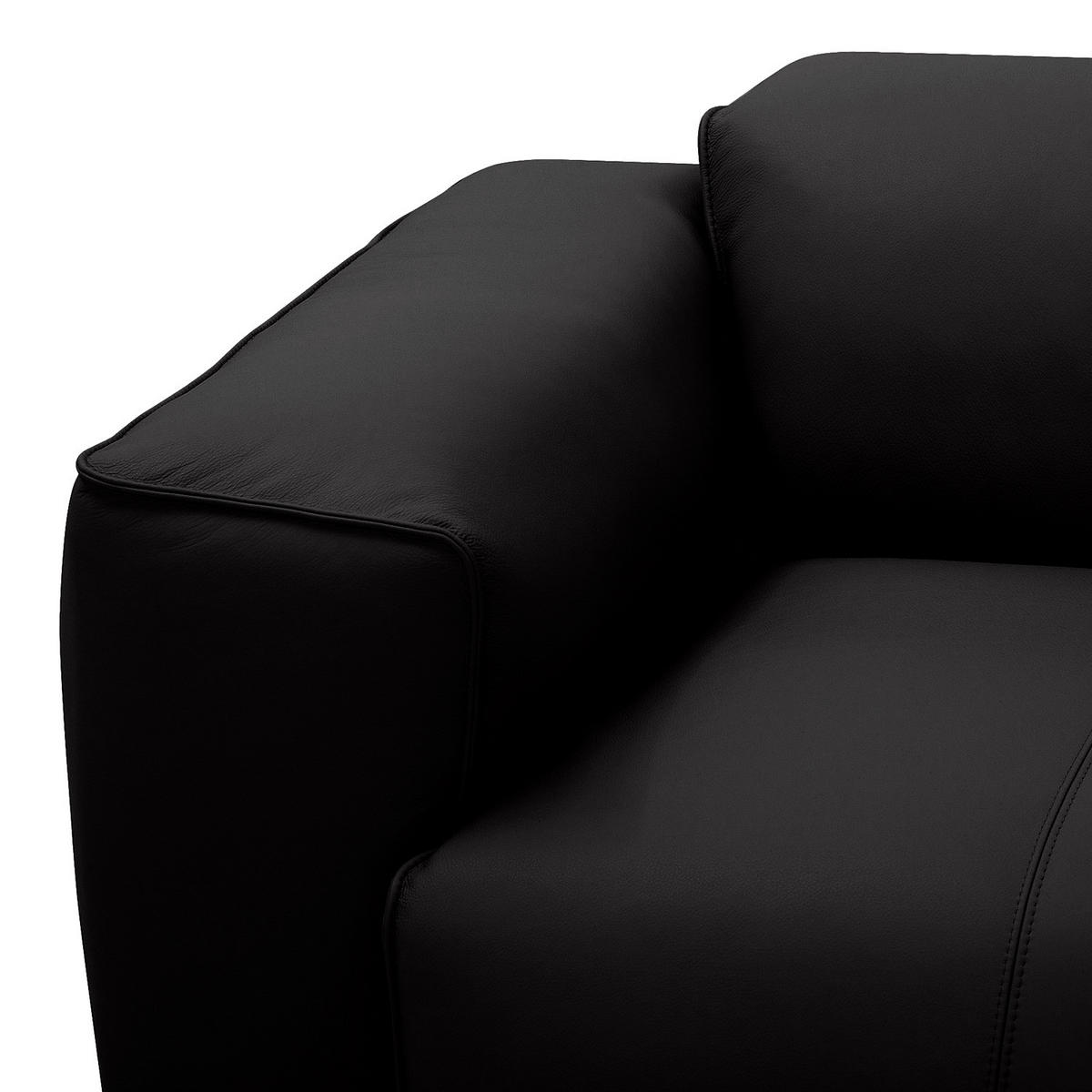 3-SITZER ECKSOFA mit Recamiere - Schwarz, Leder/Kunststoff (295/231cm) - home24