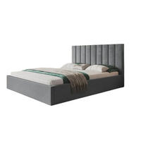 POLSTERBETT SIM 9 mit Kopfteil, 180 x 200 cm mit Bettkasten und Lattenrost aus Holz, Velourstoff, Farbe: Grau - Grau, Holz/Kunststoff (180/200cm) - Sepro Meble