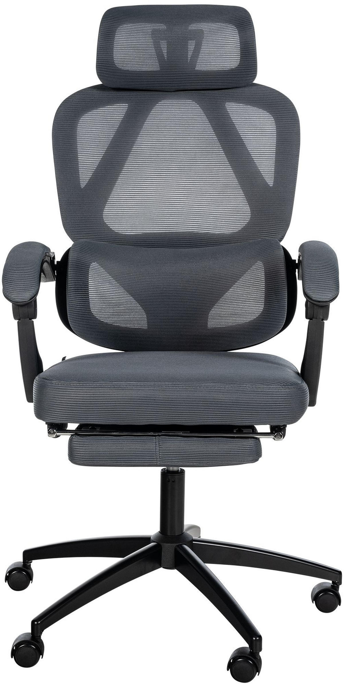 DREHSTUHL Stoff Dunkelgrau - Dunkelgrau/Schwarz, Kunststoff/Textil (61/135/69cm) - CLP