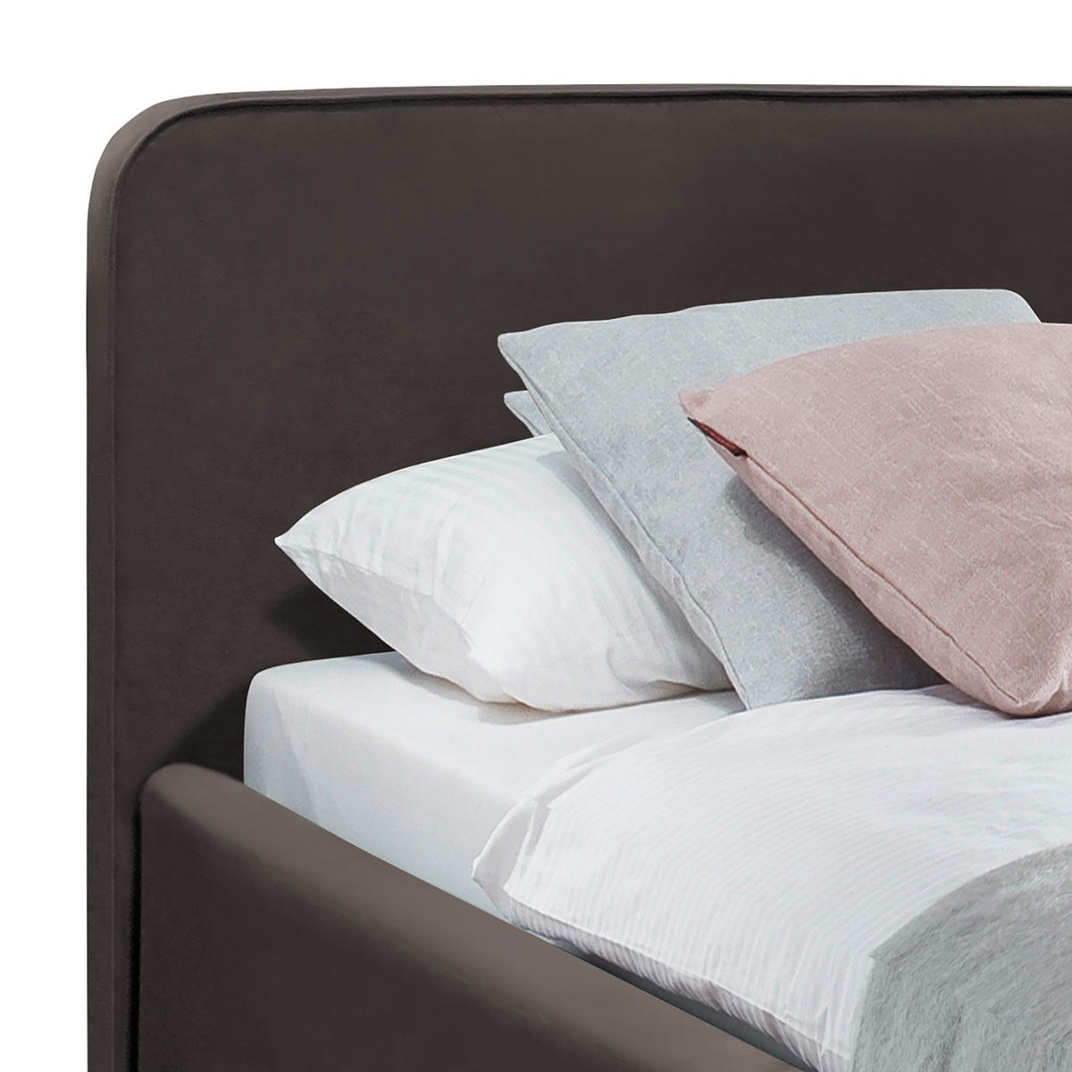 POLSTERBETT - Dunkelgrau, Textil (160/200cm) - home24