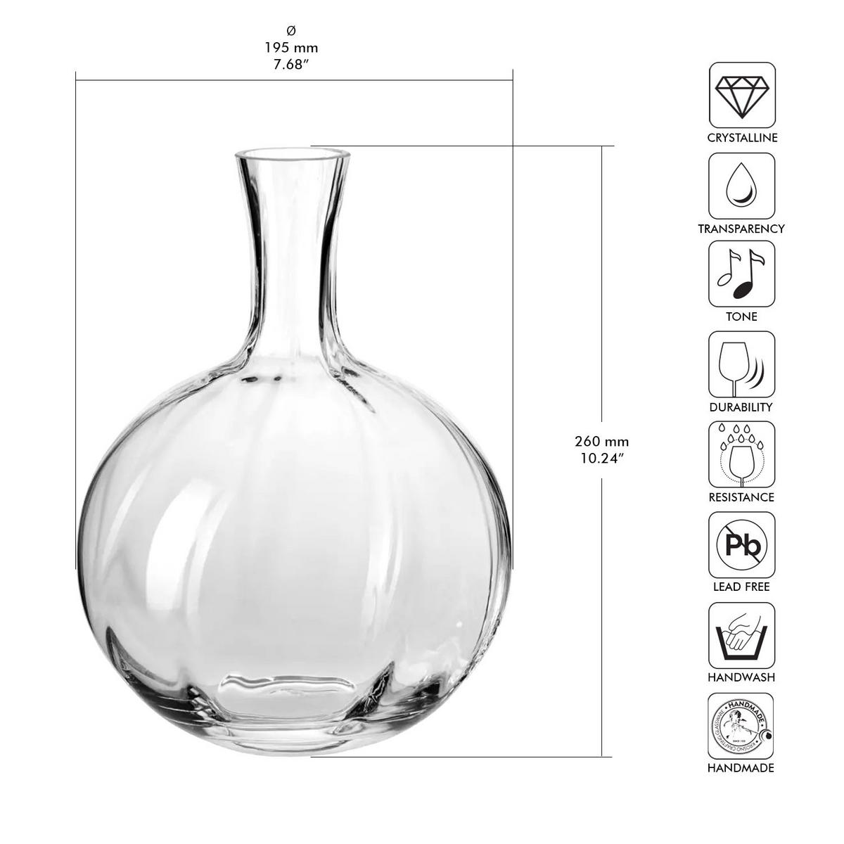 BLUMENVASE, 26 26 CM HOCH, HANDGEMACHT - Transparent, Glas (19.5/26cm) - Krosno Glass