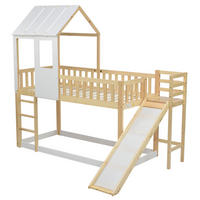 ETAGENBETT 90x200 cm Rutsche Haus natur - Naturfarben, Holz (90/200cm) - Fortuna Lai