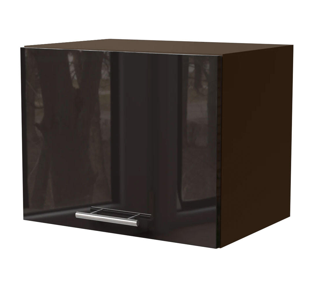 KLAPPHÄNGESCHRANK Essen W4B/45 Schwarz Hochglanz / Lava Matt 45 / 32,5 / 36cm - Schwarz Hochglanz/Dunkelgrau, Holz/Holzwerkstoff (45/36/32.5cm) - Feldmann-Wohnen