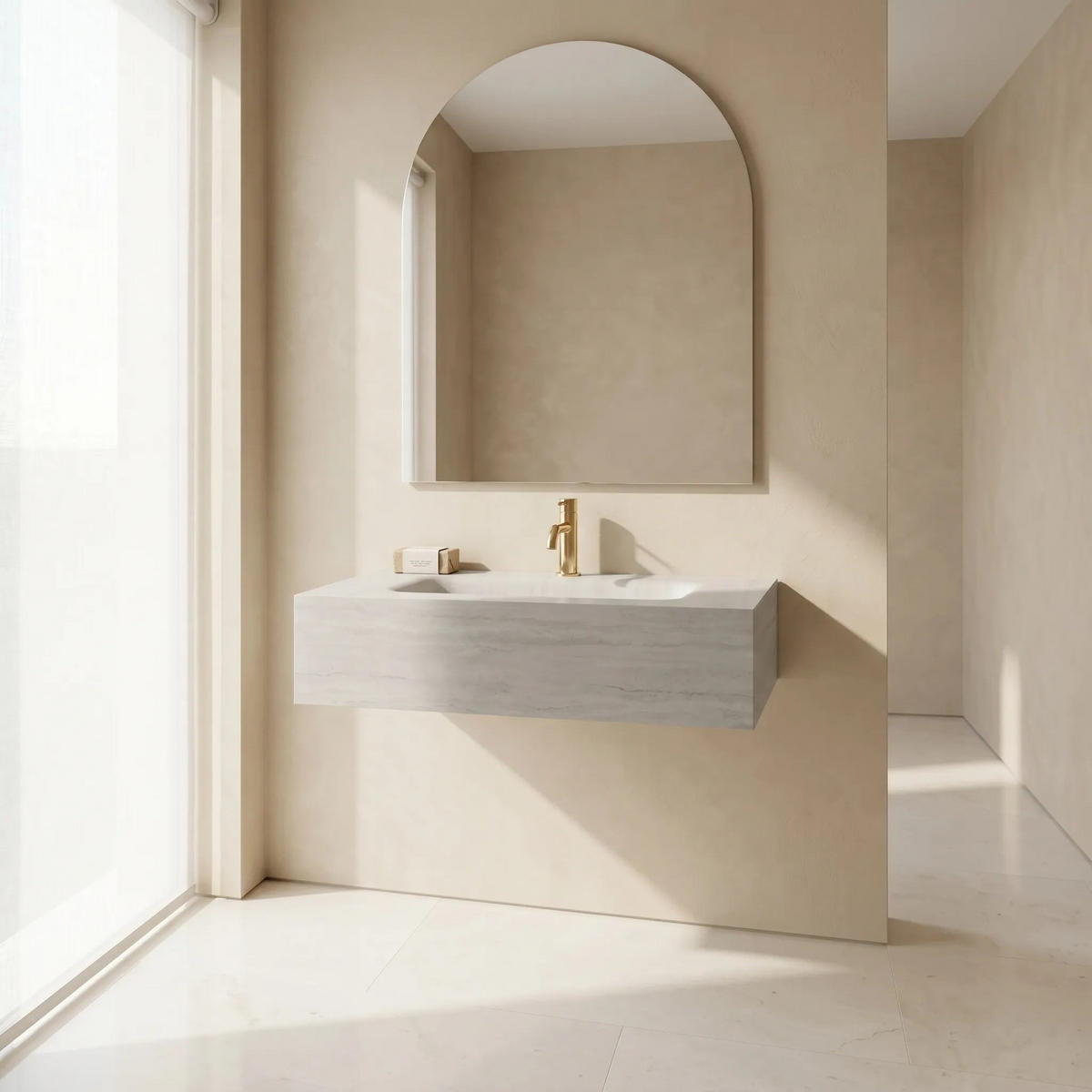 WANDWASCHBECKEN Rea Apollo Muralto Roma 80 - Weiß, Keramik (50/20/80cm) - REA