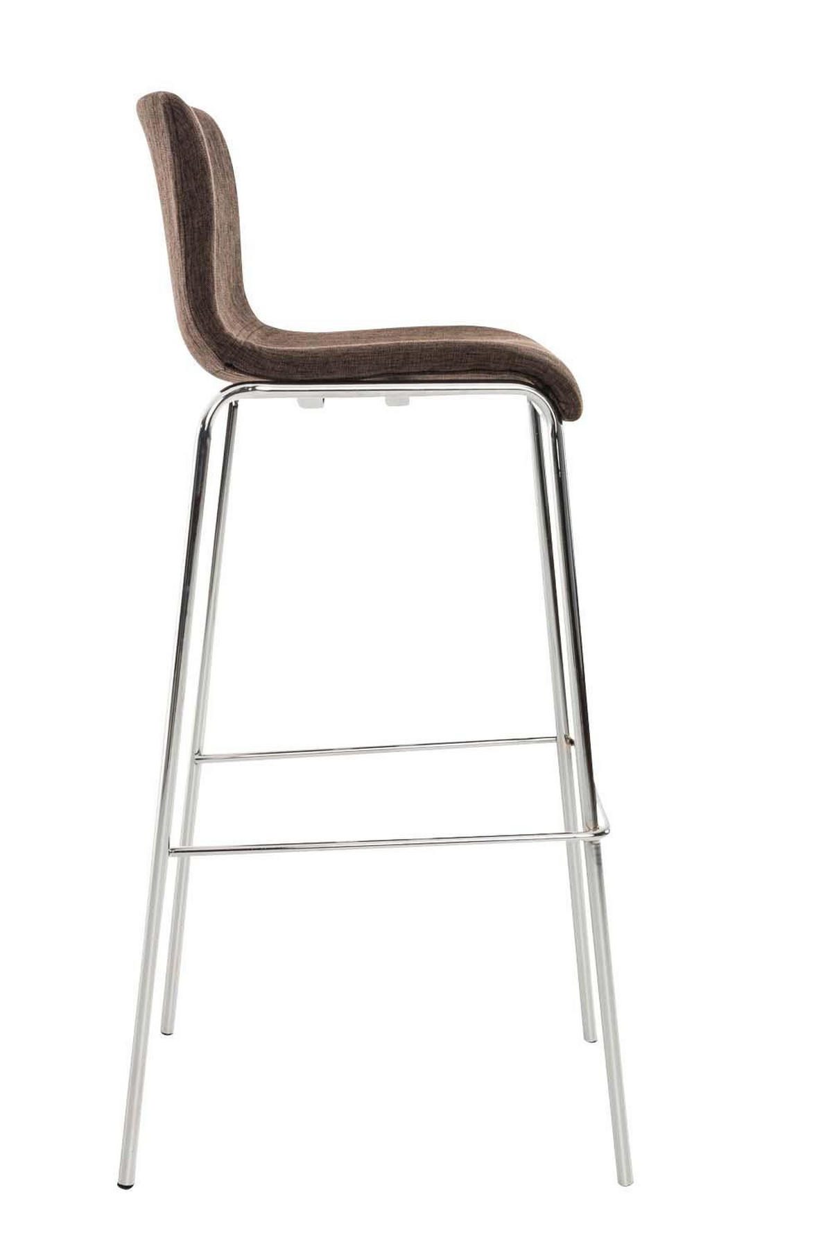 BARHOCKER 2er Set Stoff braun - Chromfarben/Braun, Textil/Metall (43/100/48cm) - CLP