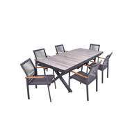 GARTEN-SITZGRUPPE Jana 7-teilig Gartenmöbel-Set - Grau, Metall - DELUKE